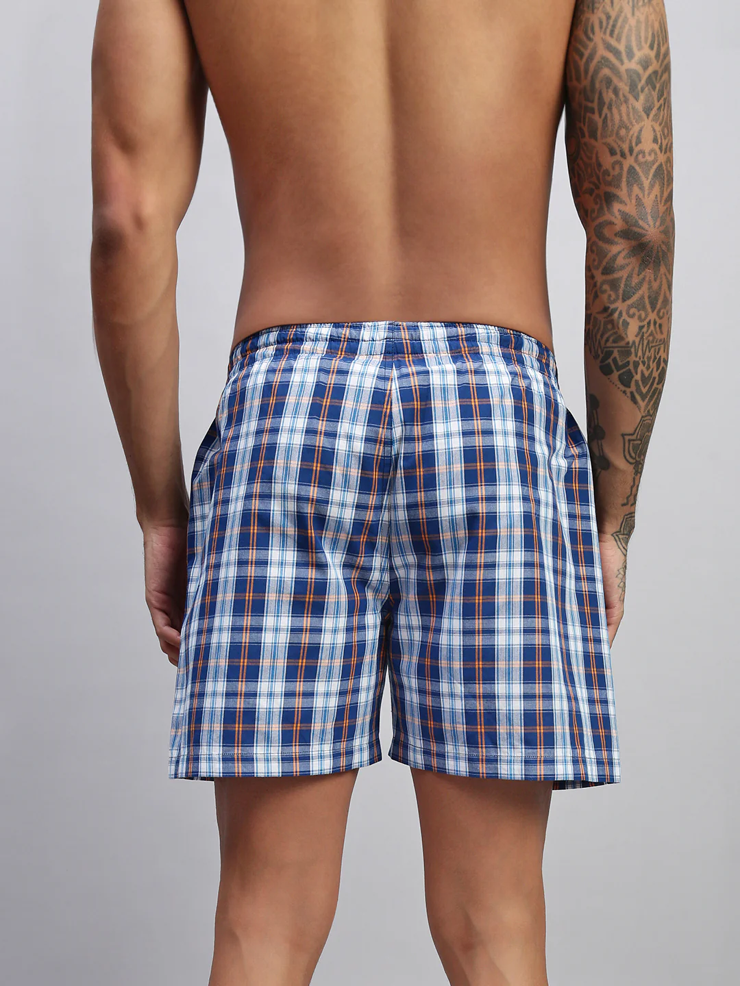 Men Checked Cotton Boxer Shorts - Image 2