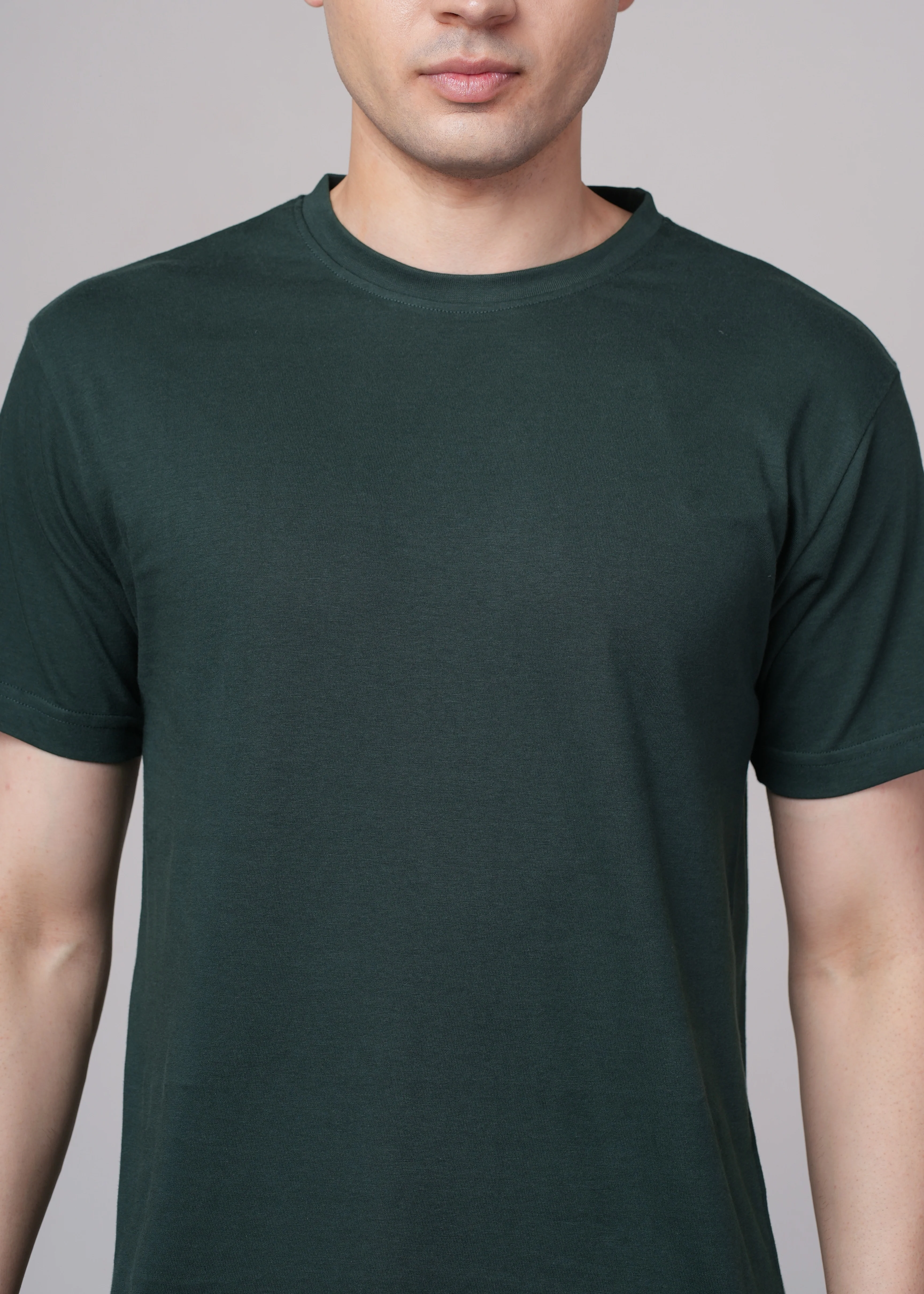 Men Green Cotton Regular T-Shirt - Image 3