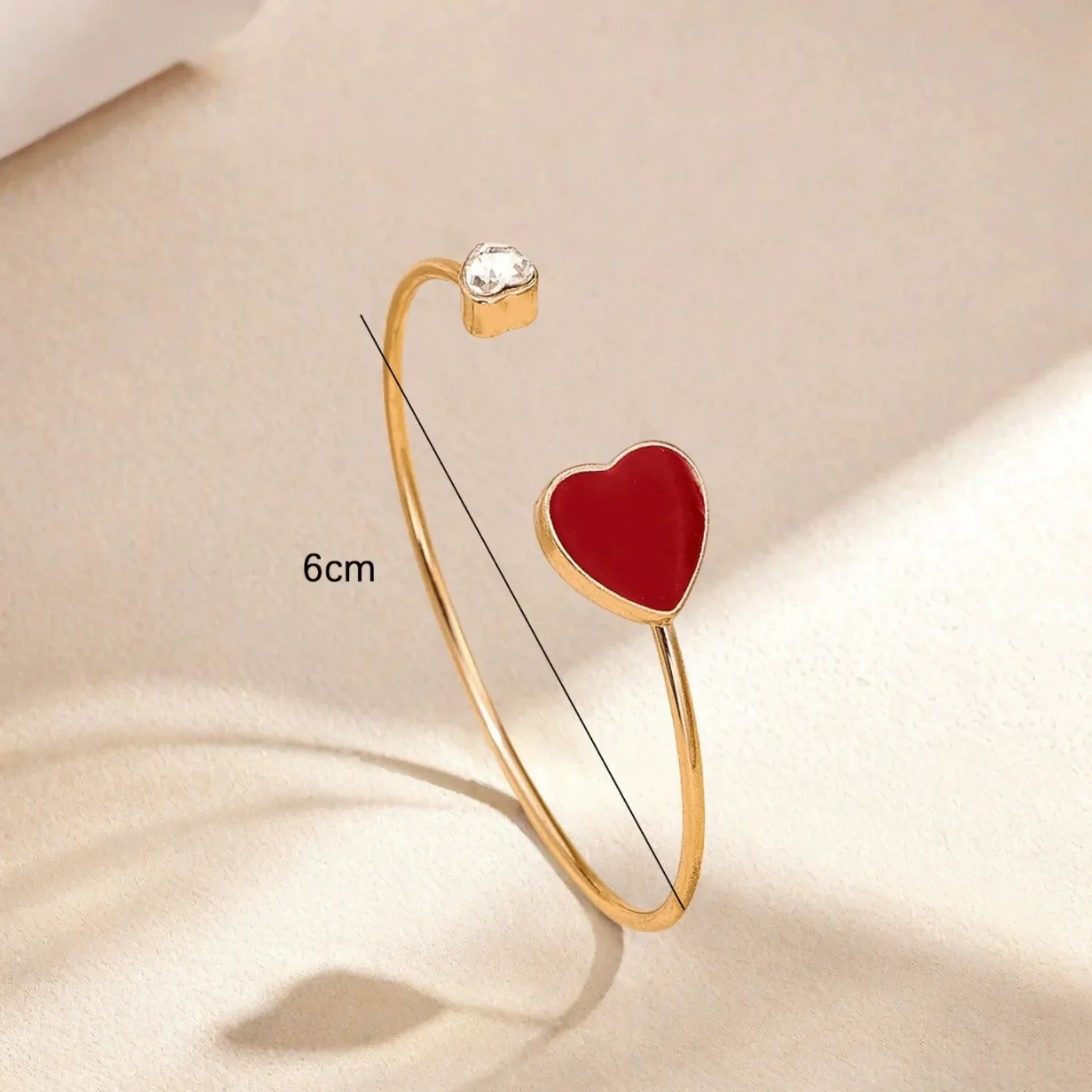 Gold Dual Heart Open Bangle