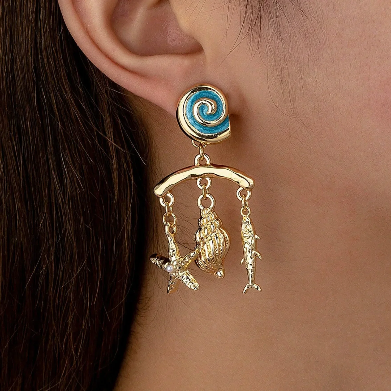 Golden Fish Earrings