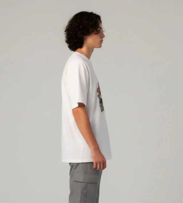 Men White Graphic Cotton Oversized T-Shirt - Image 6