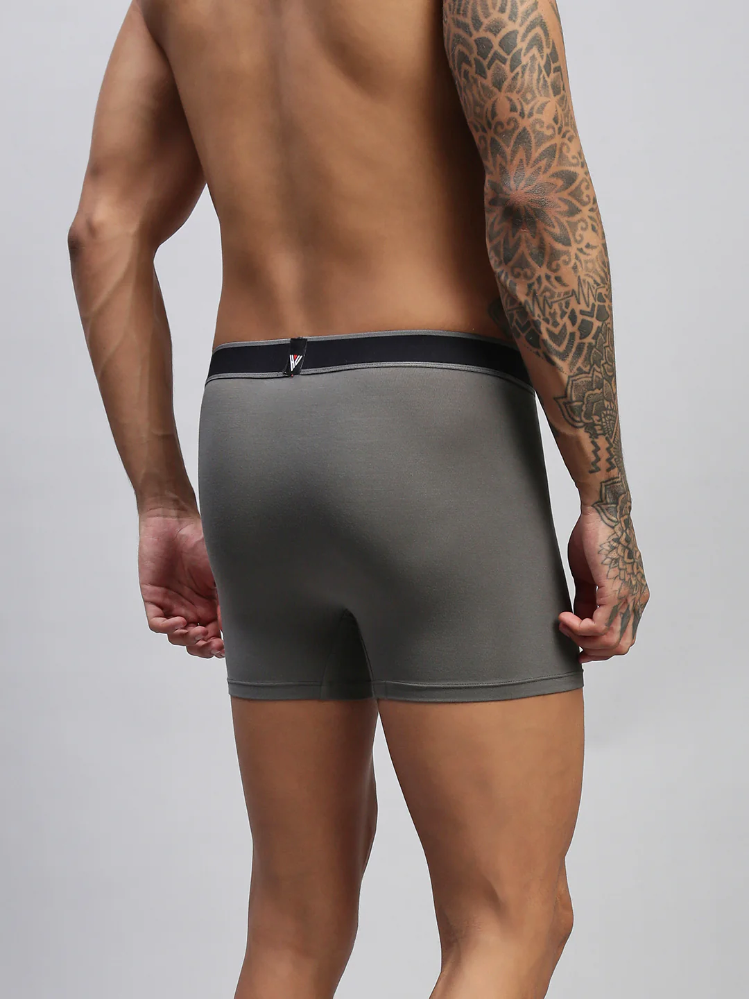 Men Grey Modal Solid Trunks - Image 6