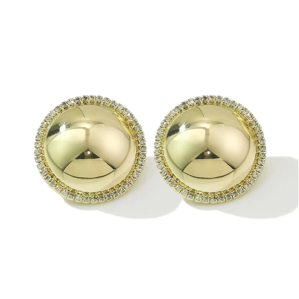 Halo Button Style Omega Back Hoop Earring