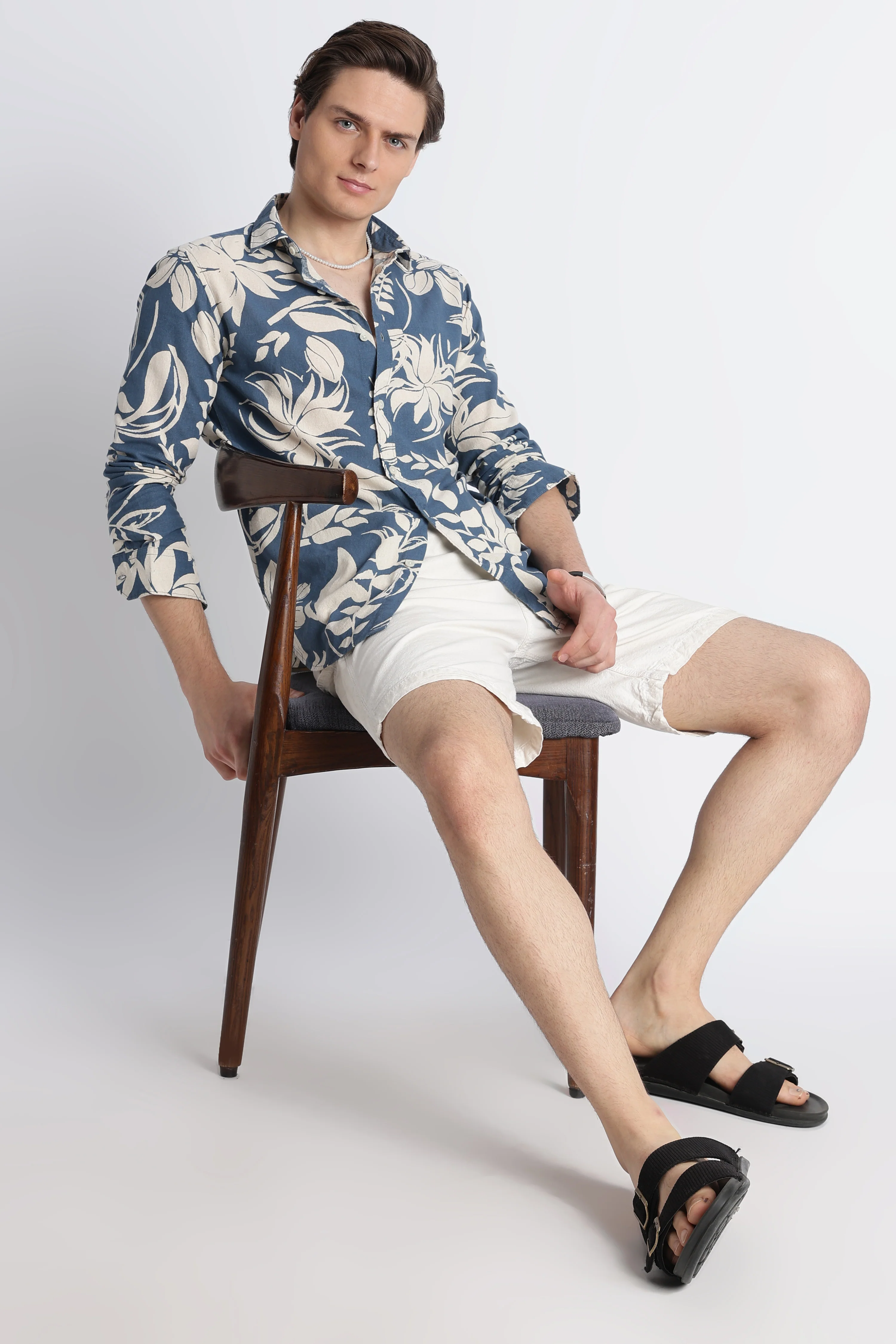 Men Abstract Block Print Shirt
