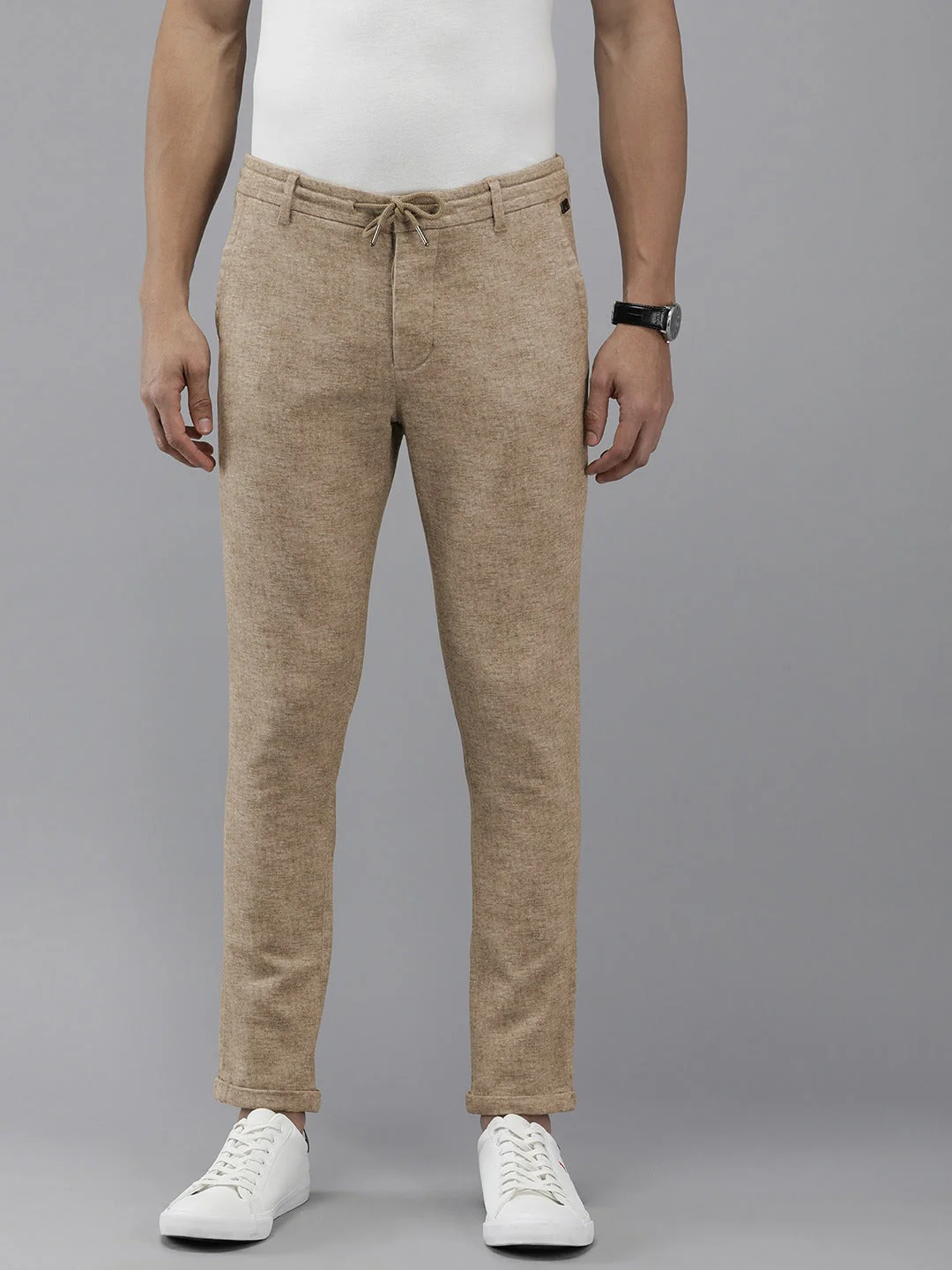 Men Ardor Edition Beige Tapered Fit Chinos