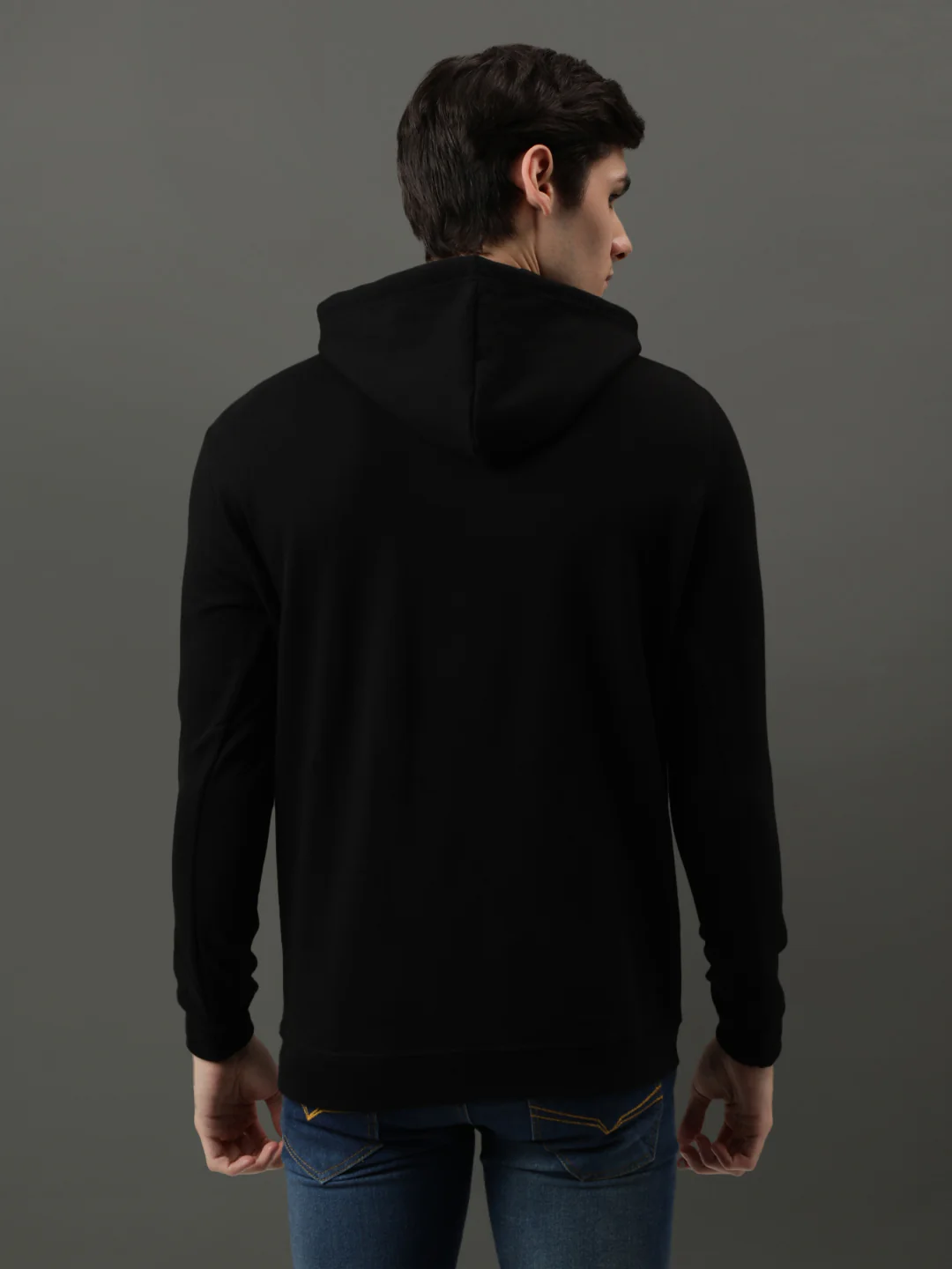 Men Black Printed Hoodie - Image 3