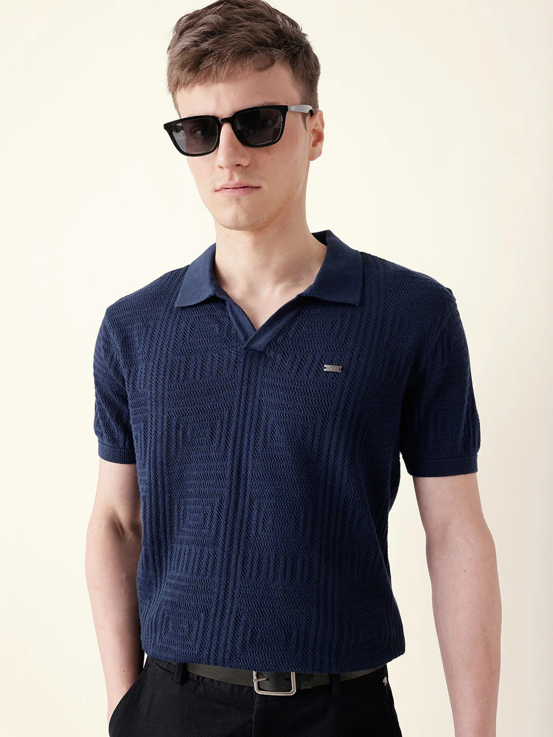 Men Blue Half Sleeve Polo T-Shirt