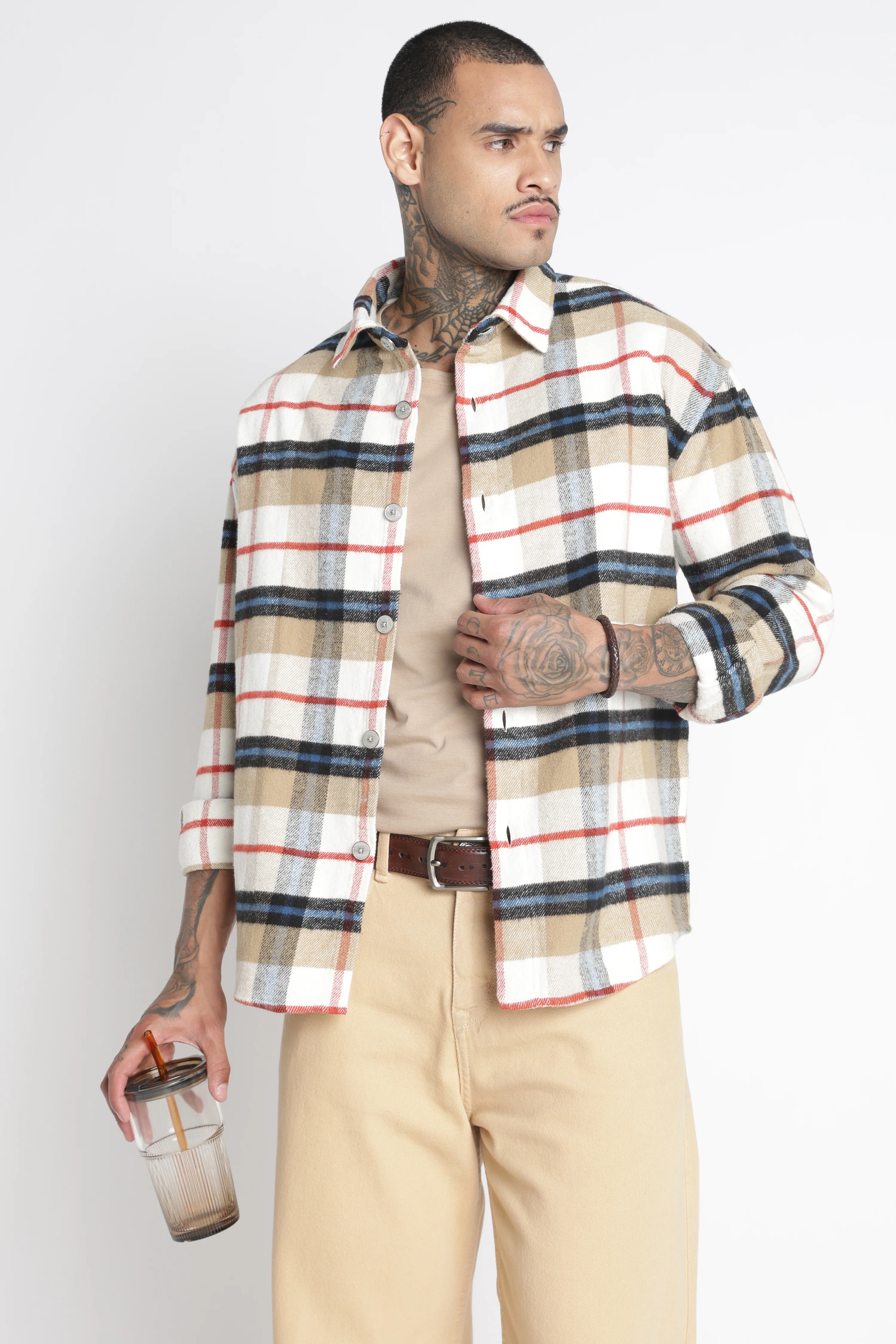 Men Brushed Check Shirt