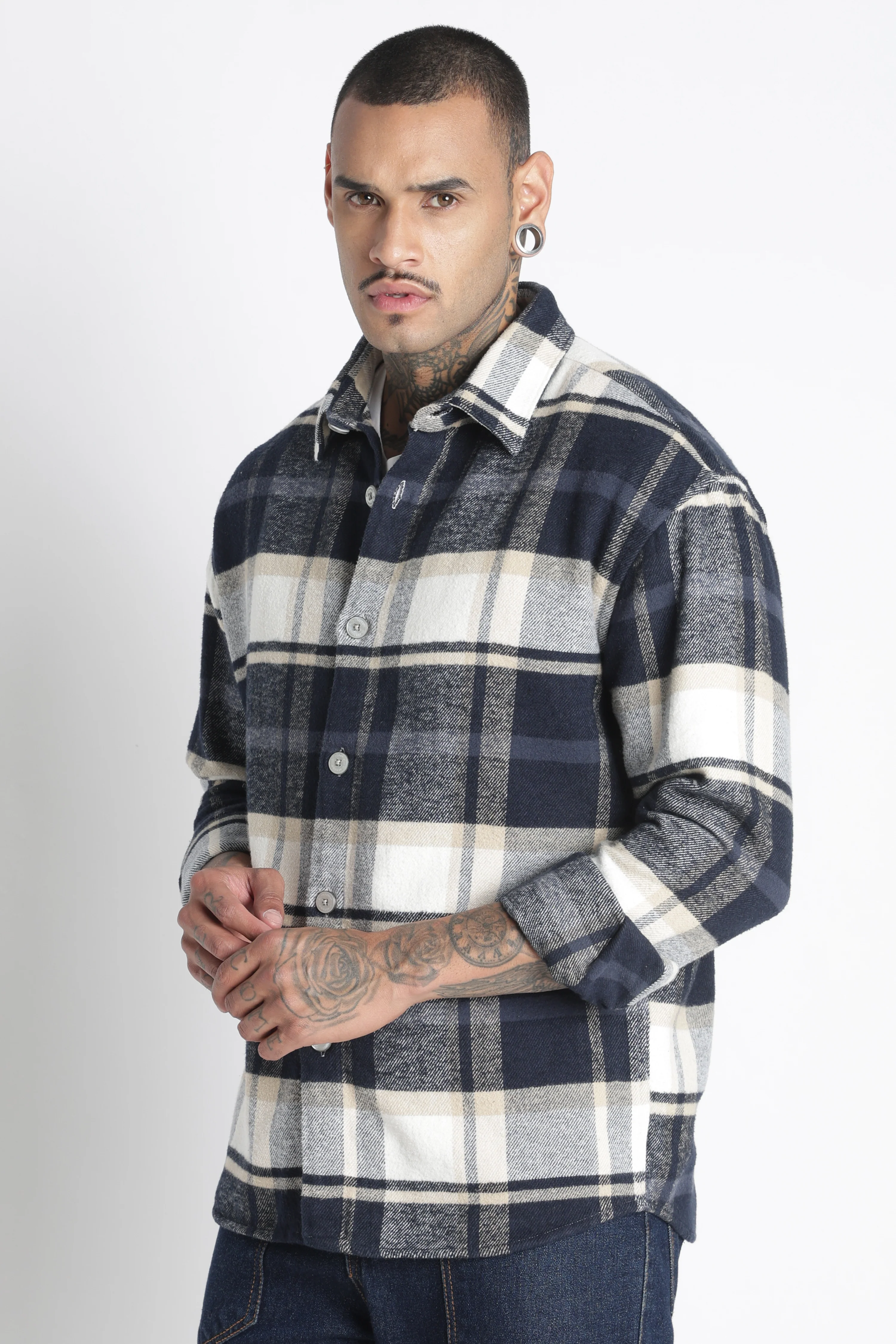 Men Brushed Check Shirt