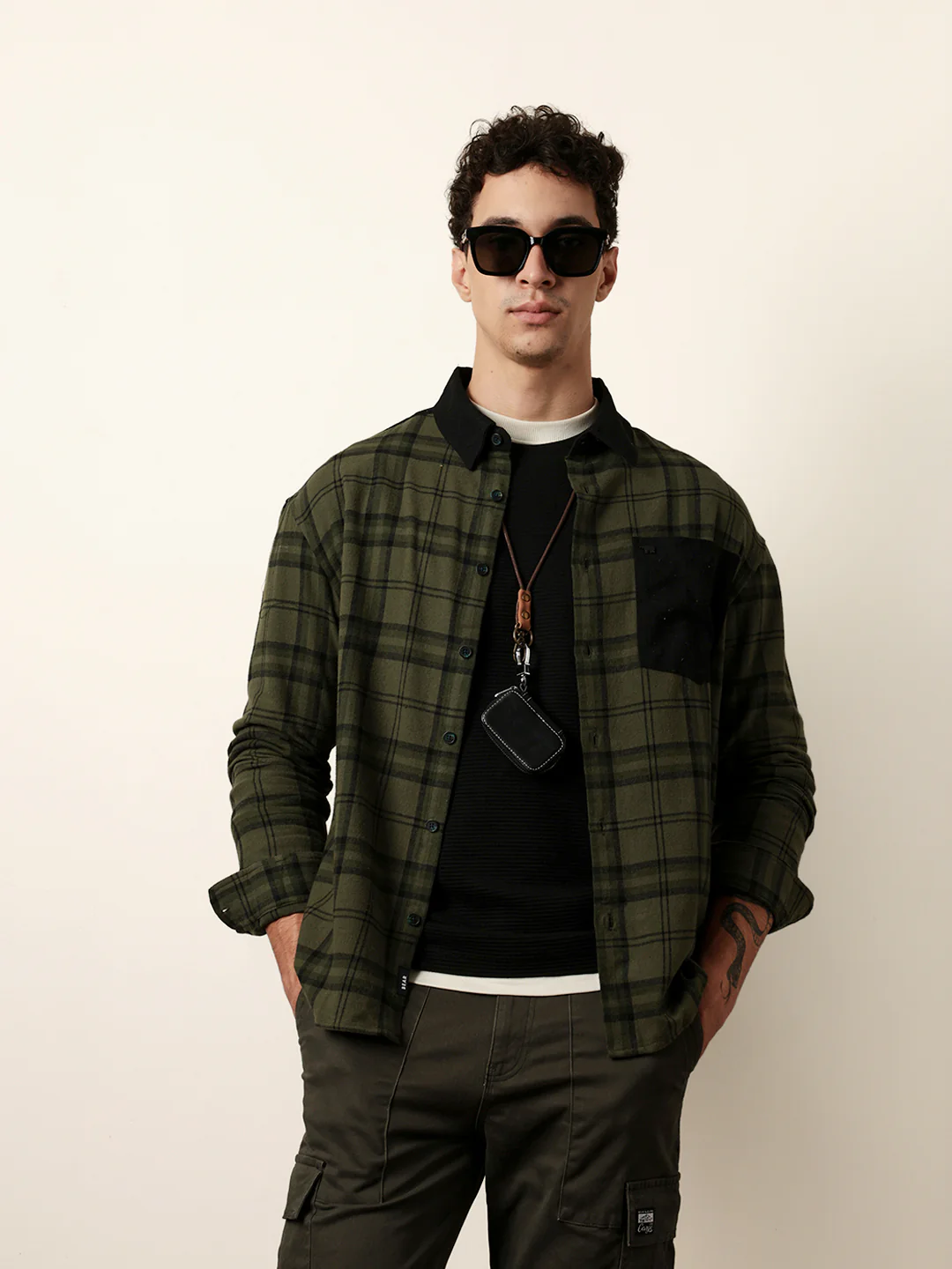 Men Checked Casual Full-Sleeve Shirt