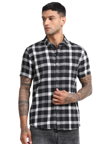 Men Checkered Half Sleeve Casual Shirt
