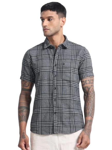 Men Checkered Half Sleeve Casual Shirt