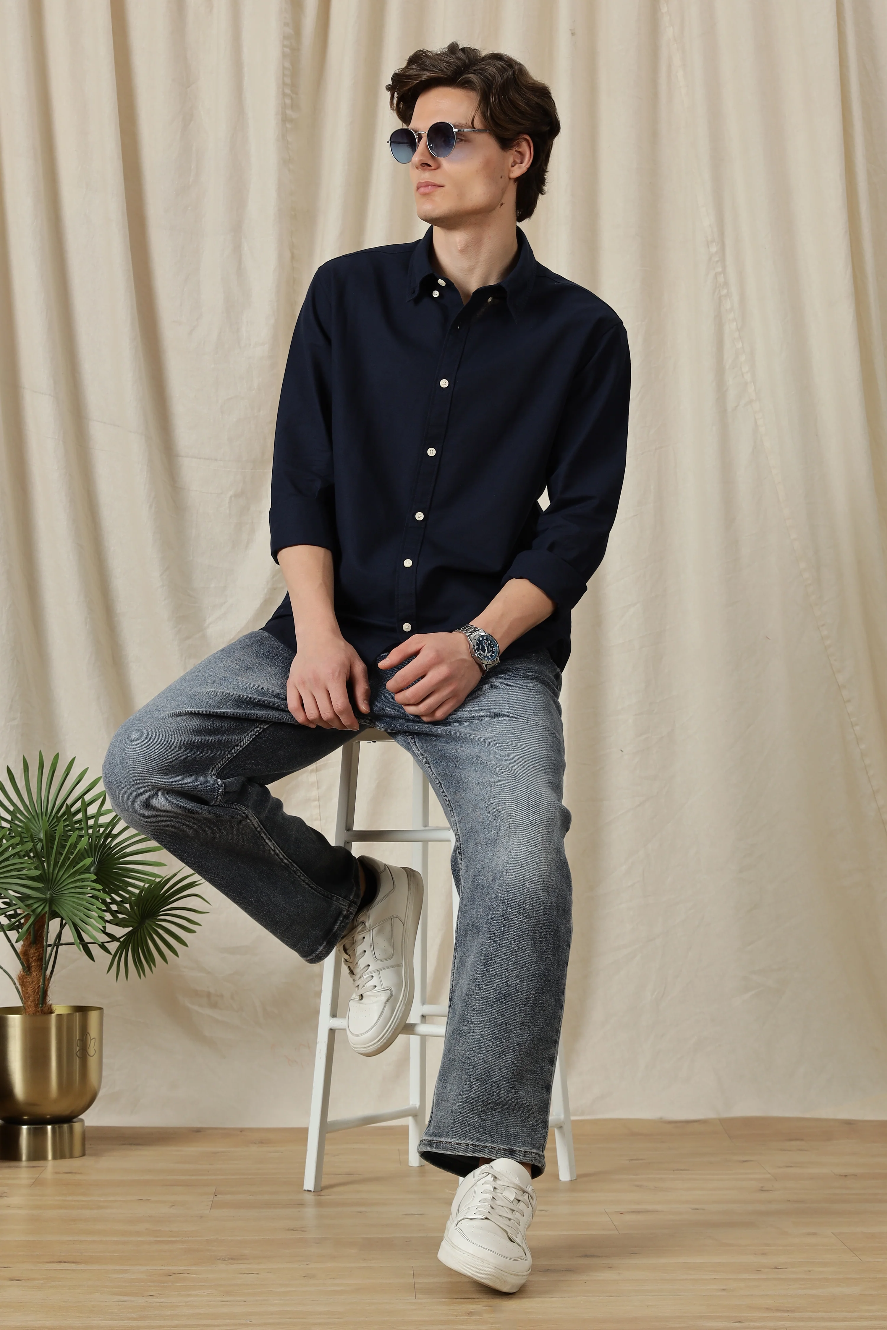 Men Classic Button-Down Solid Casual Shirt - Image 4