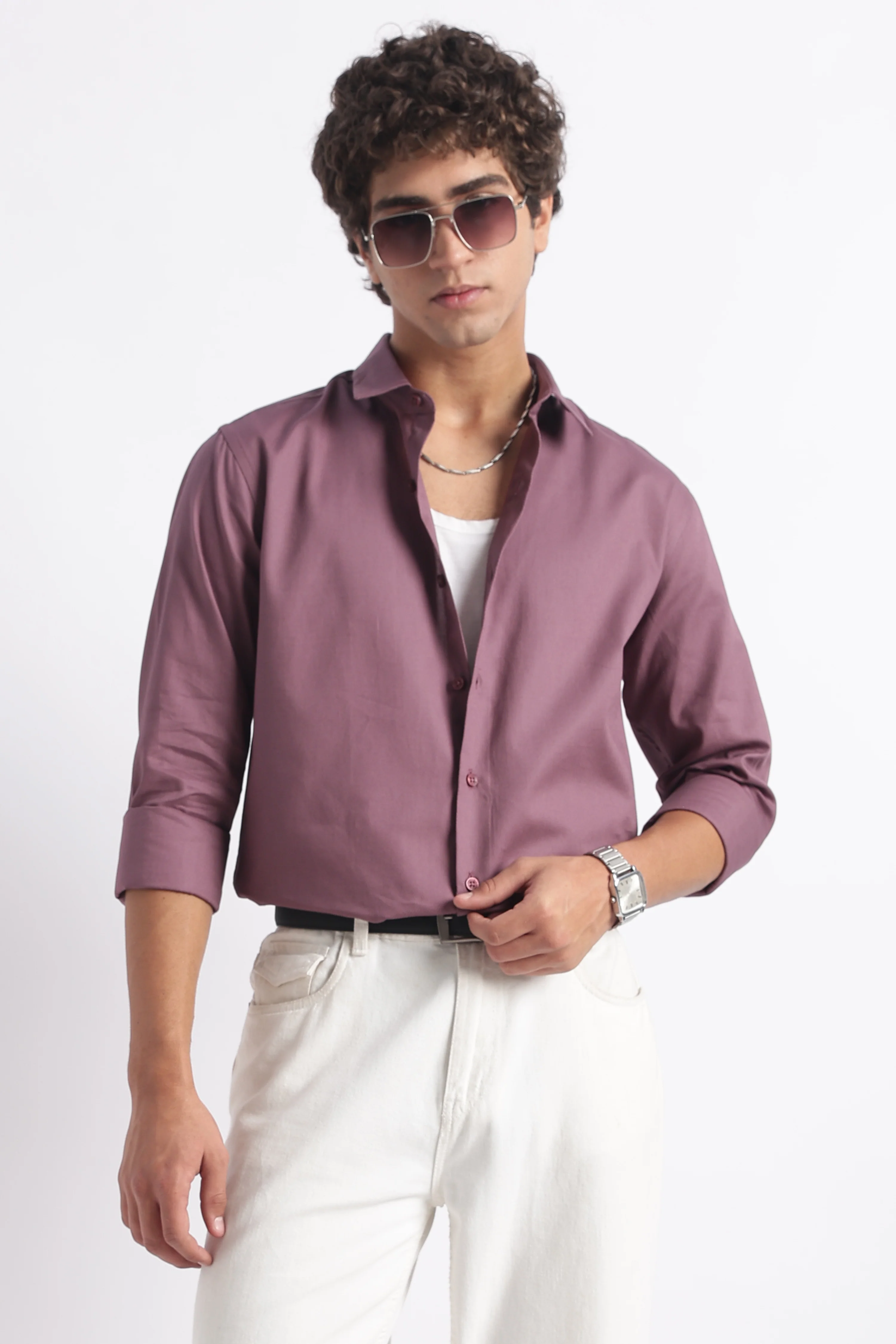 Men Classic Dobby Solid Shirt