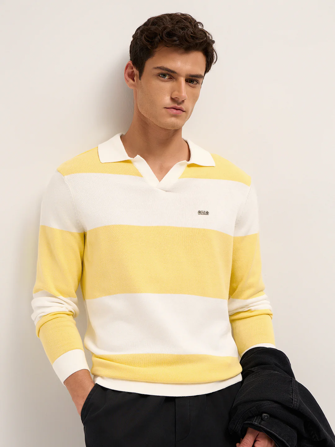 Men Cotton Striped Polo T-Shirt