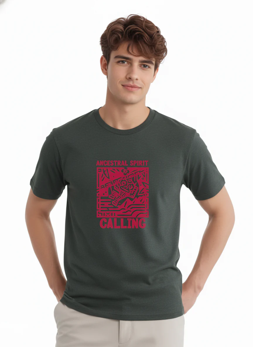 Men Cotton Tribal T-Shirt