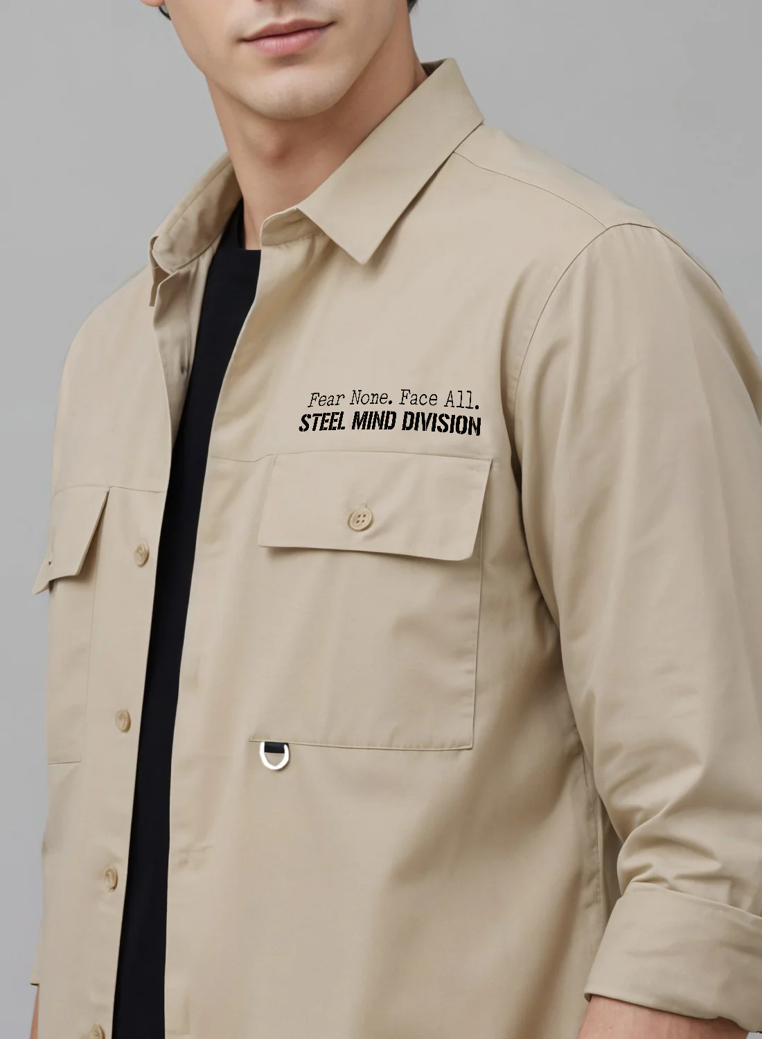 Men Cotton Twill Cargo Shirt - Image 3