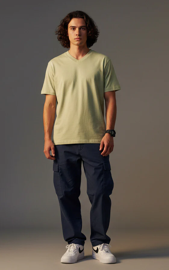 Men Cotton V-Neck T-Shirt Pack of 4 - Image 2