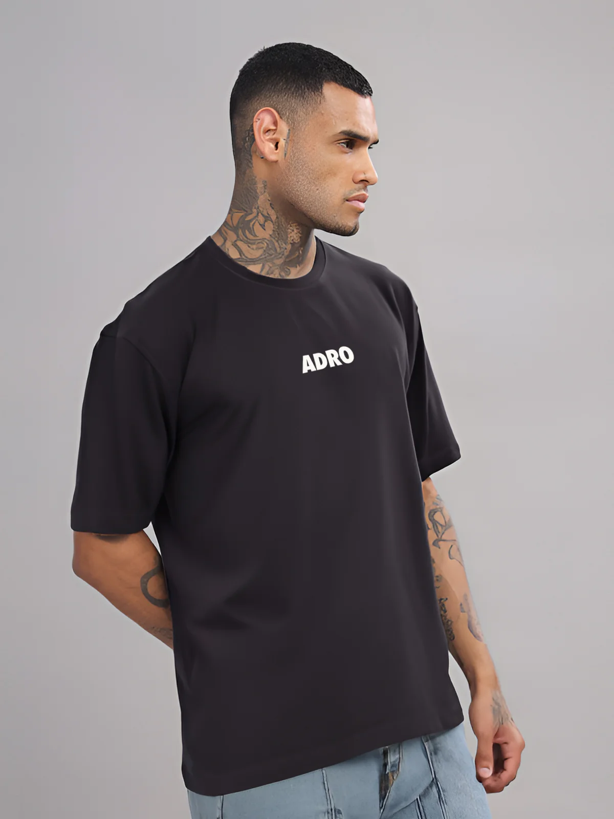 Men Grey Oversized T-Shirt - Image 2