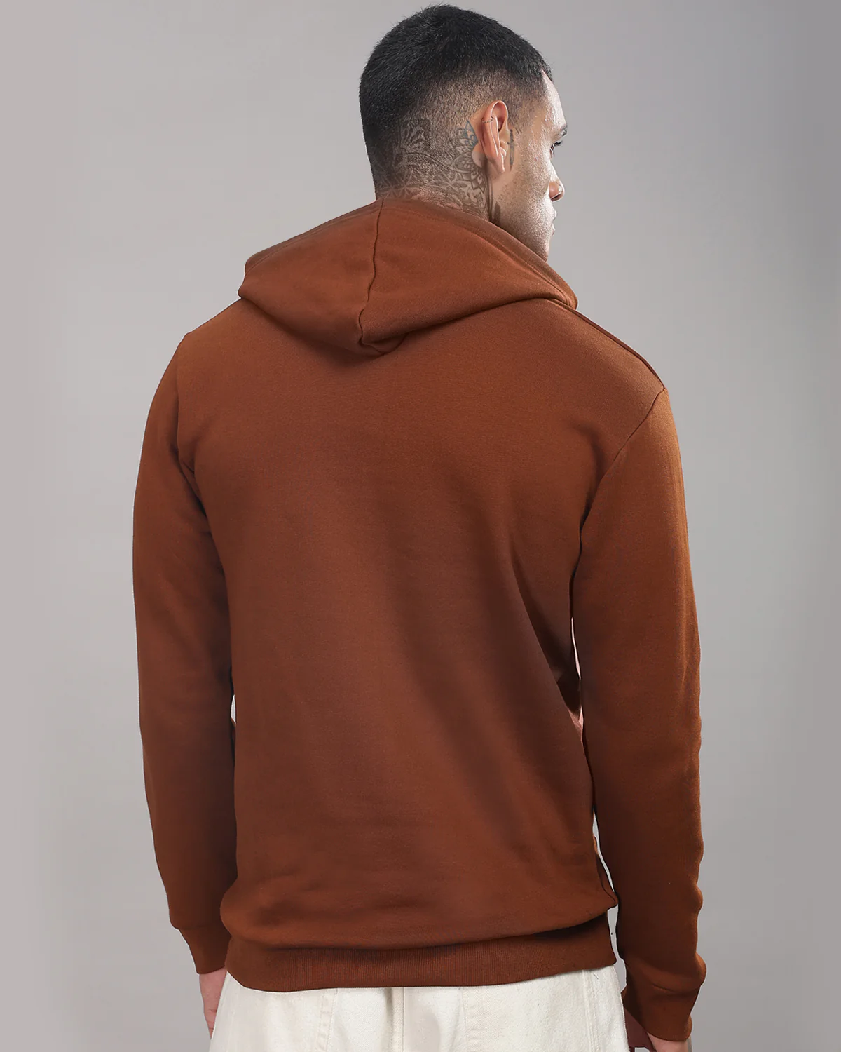Men Brown Printed Hoodie - Image 3