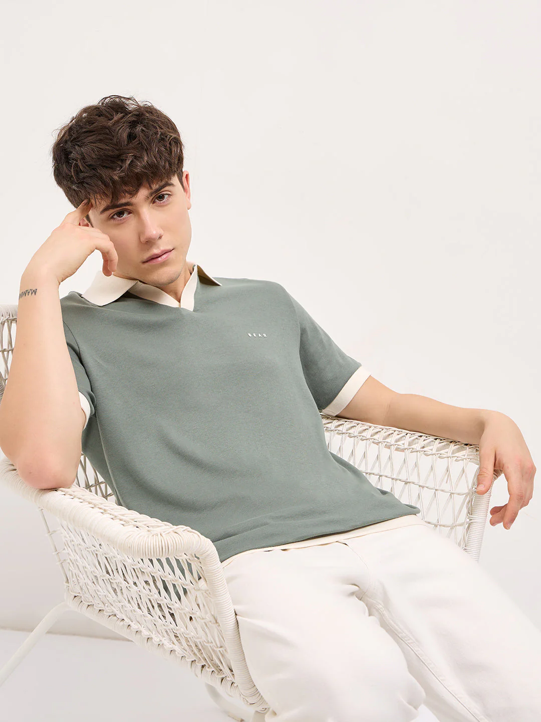 Men Green Relax Fit Polo T-shirt