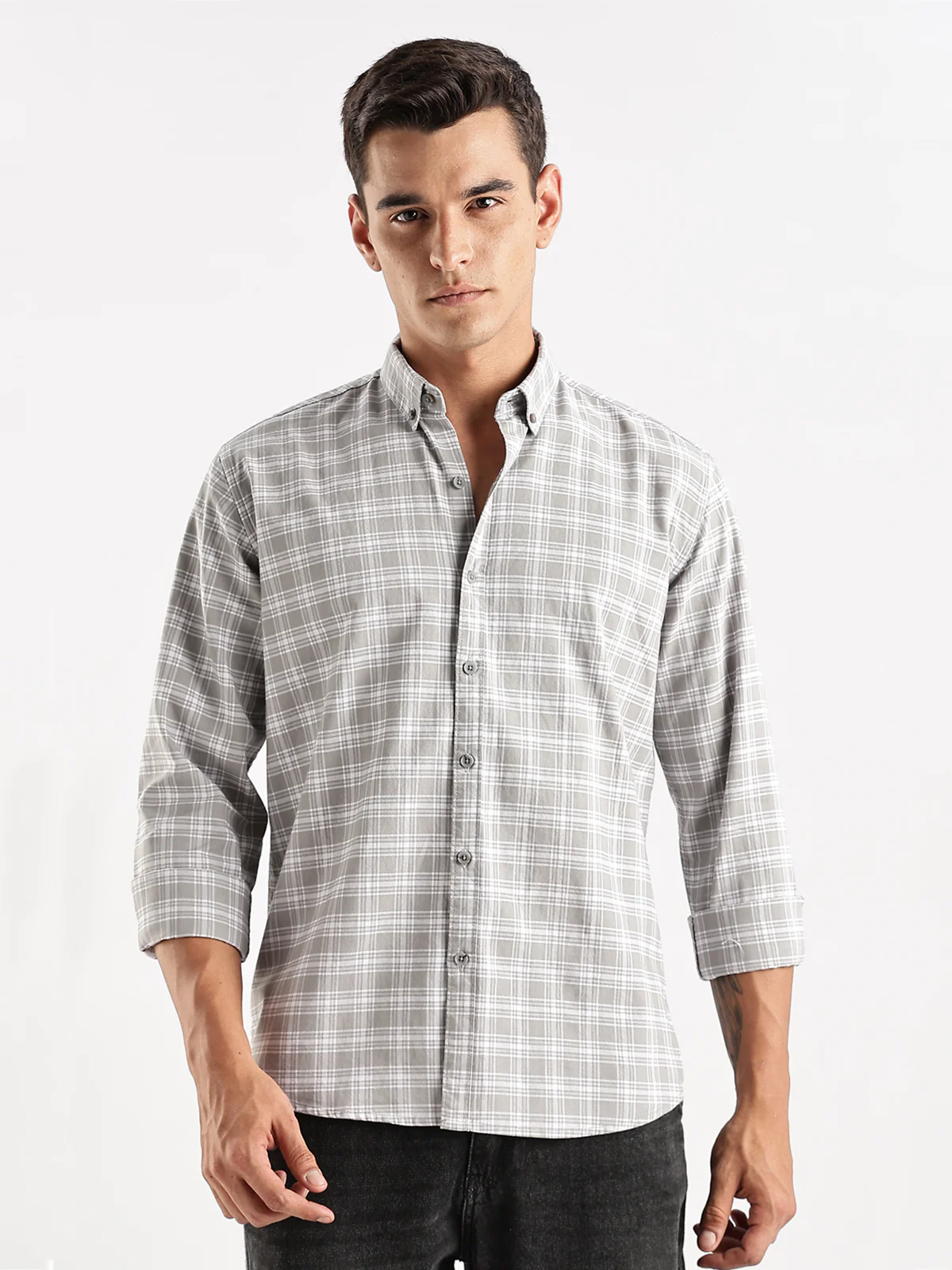 Men Grey Casual Shirt