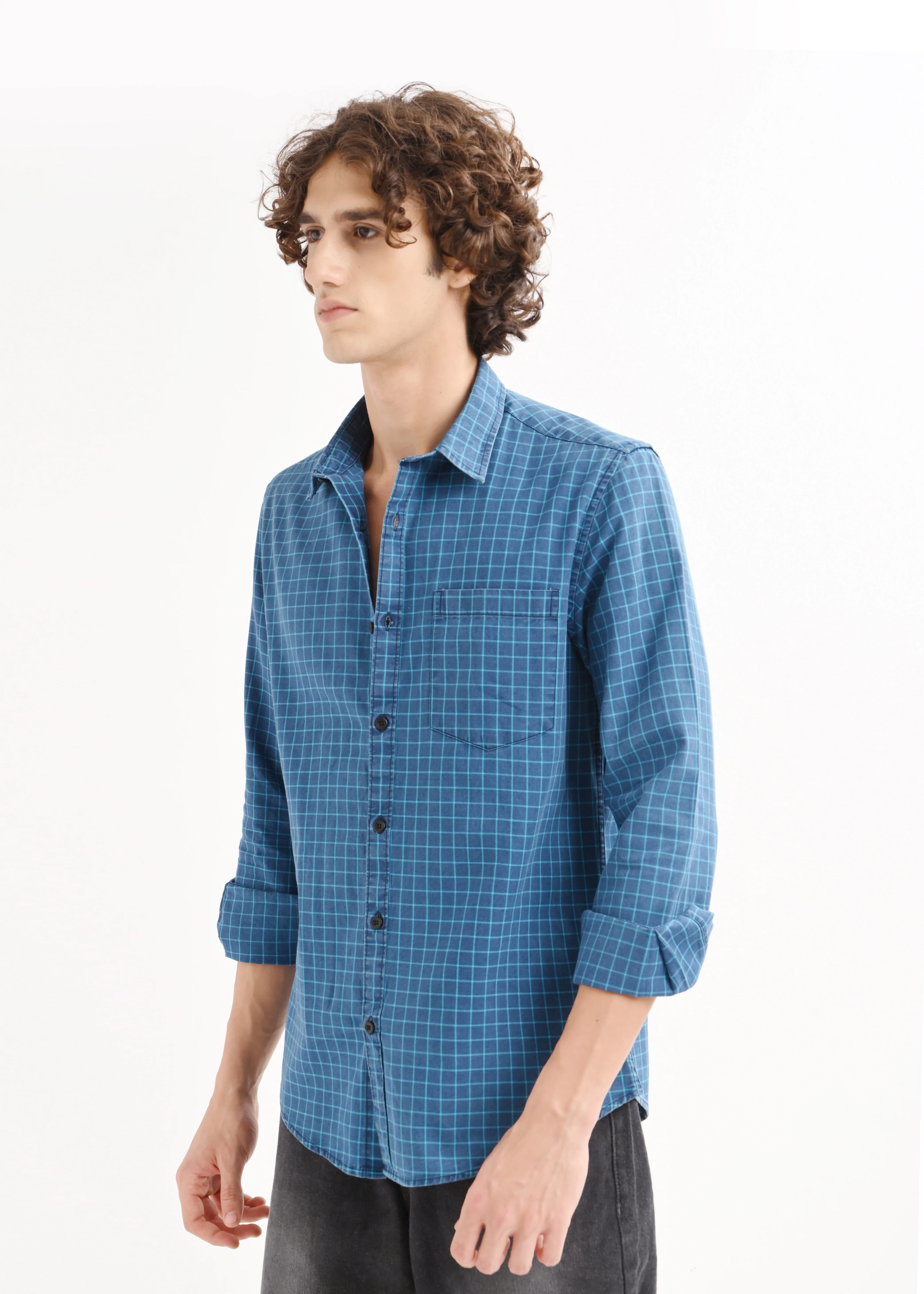 Men Blue Shirt