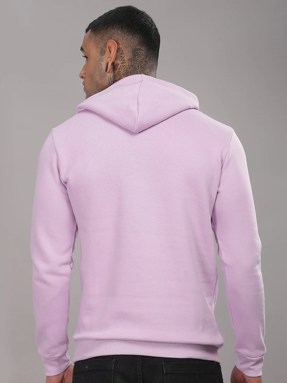 Men Lavender Cotton Fleece Hoodie - Image 2