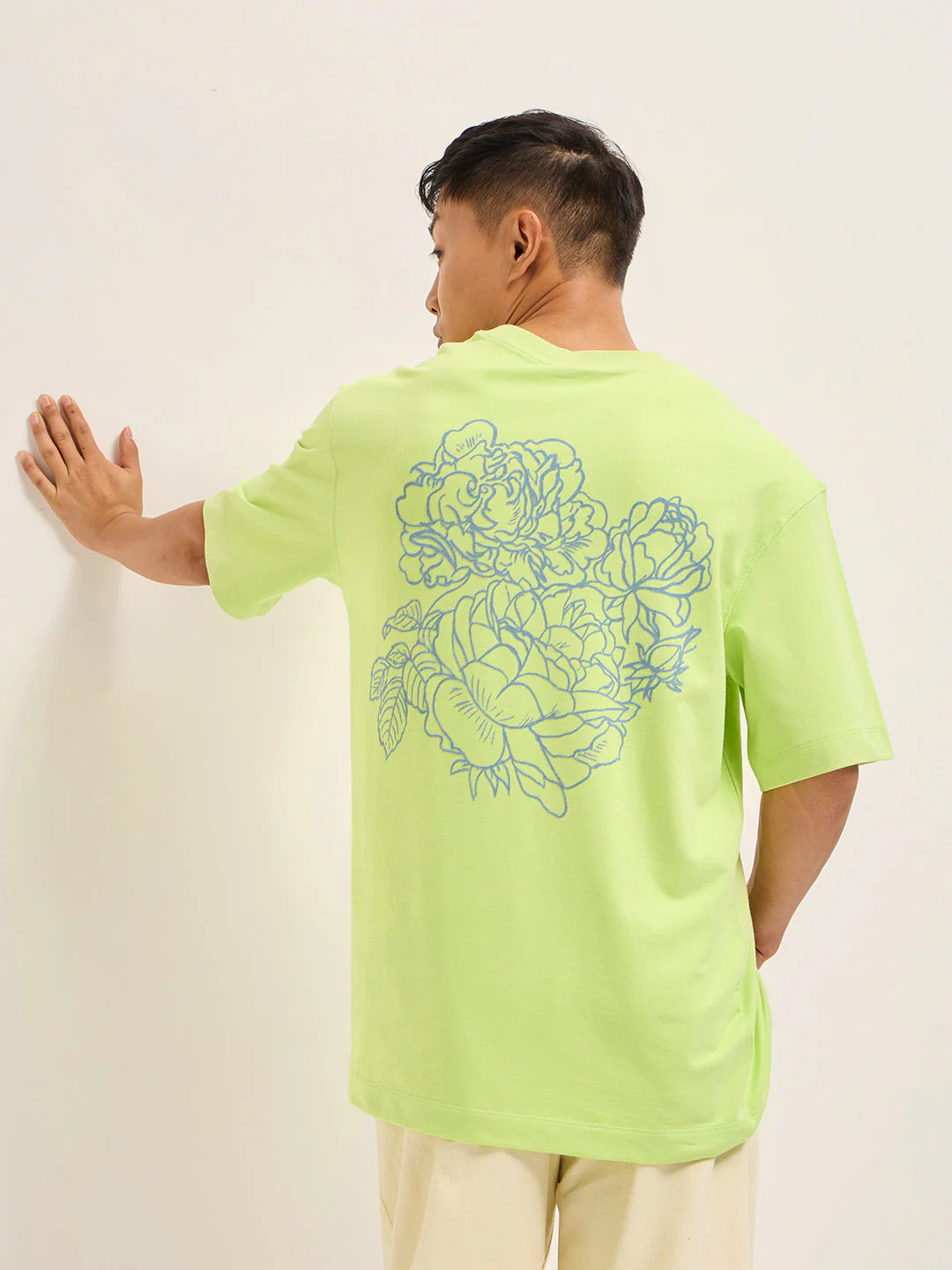 Men Light Green Oversized T-Shirt