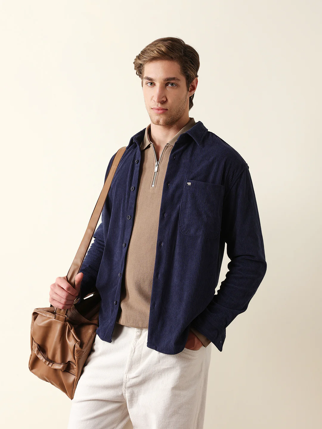 Men Long Sleeve Oversized Shirt