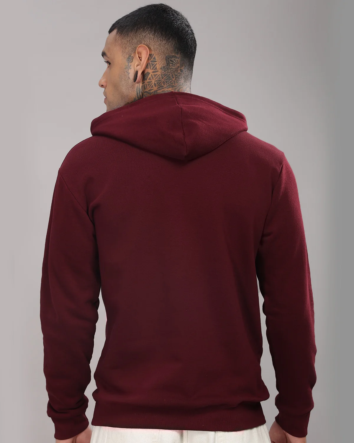 Men Maroon Printed Hoodie - Image 4