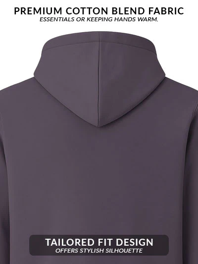 Men Mauve Cotton Fleece Printed Hoodie - Image 4