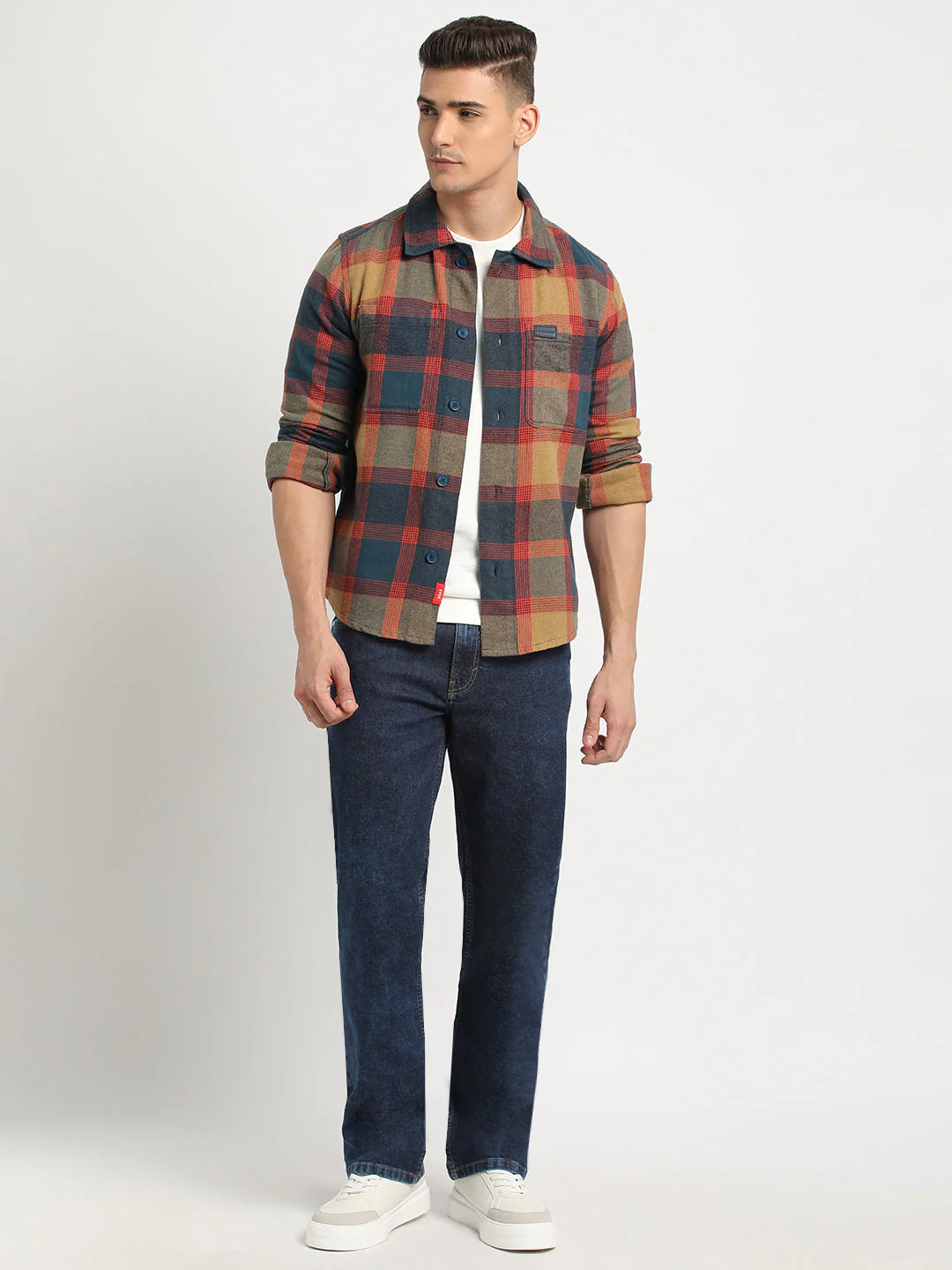 Men Multi-color Checkered Regular Fit Shacket - Image 5