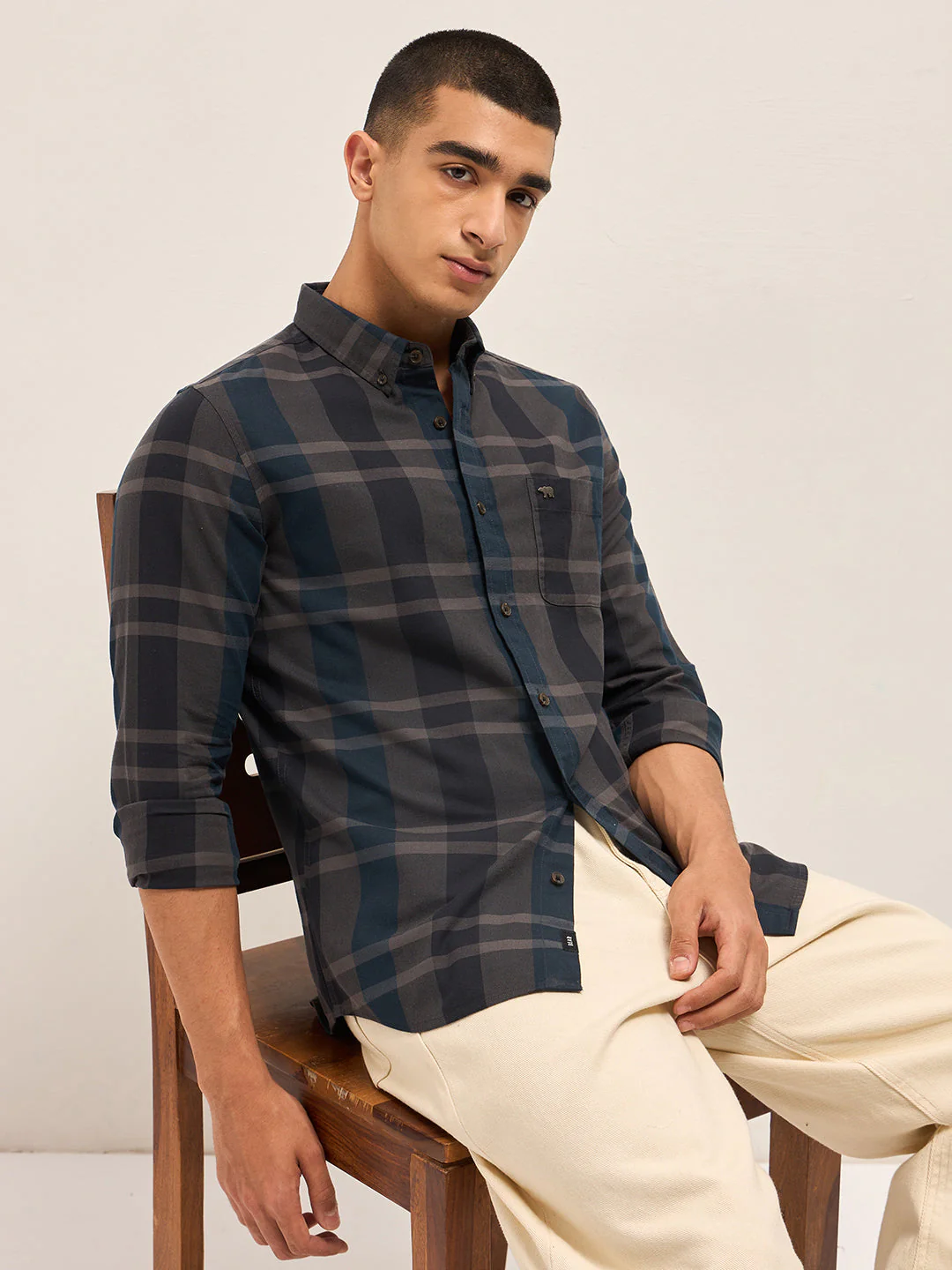 Men Multi-Color Tartan Checked Slim Fit Casual Shirt