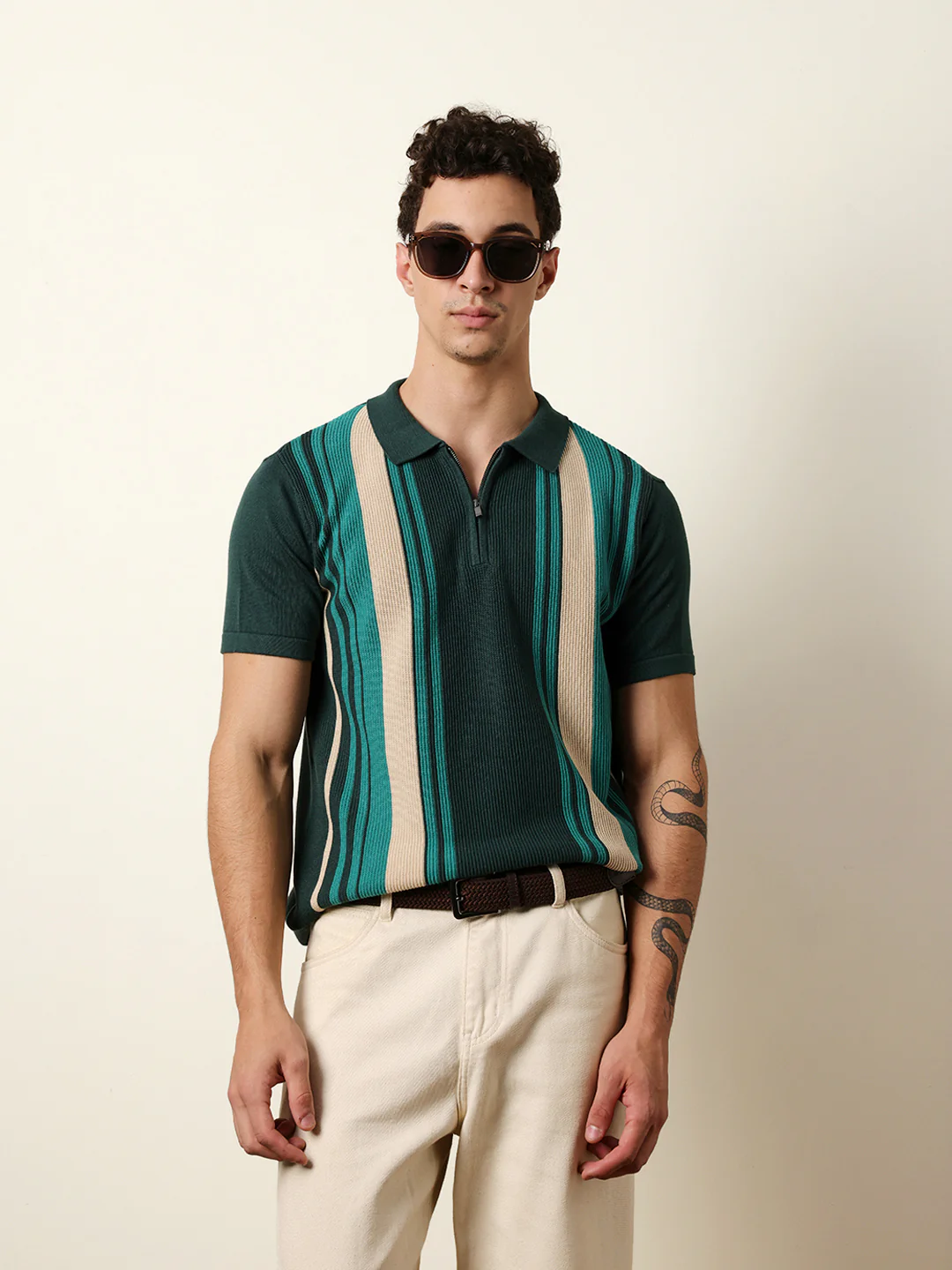 Men Multicolor Half Sleeve Polo T-Shirt