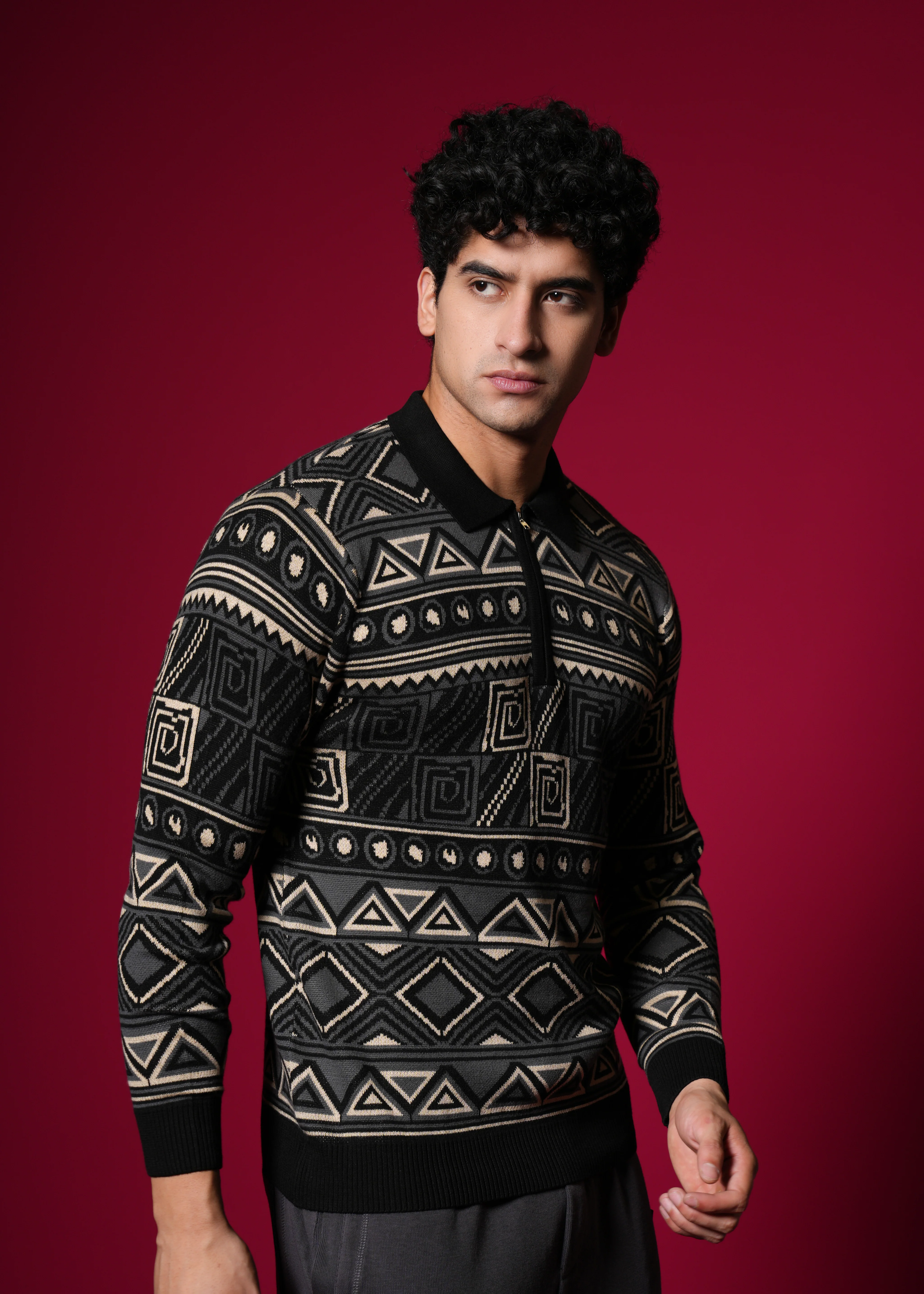 Men Multi-Color Cotton Sweatshirt - Image 2