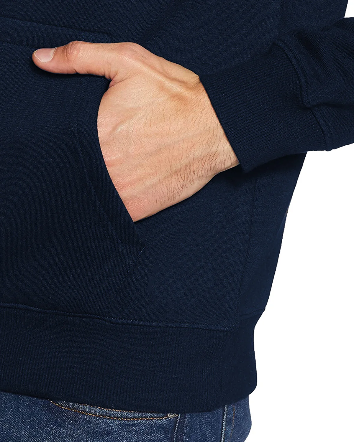 Men Navy Blue Printed Hoodie - Image 7