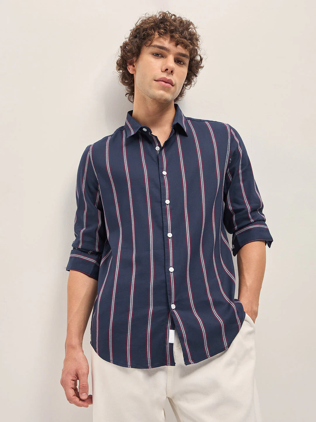 Men Navy Casual Shirt