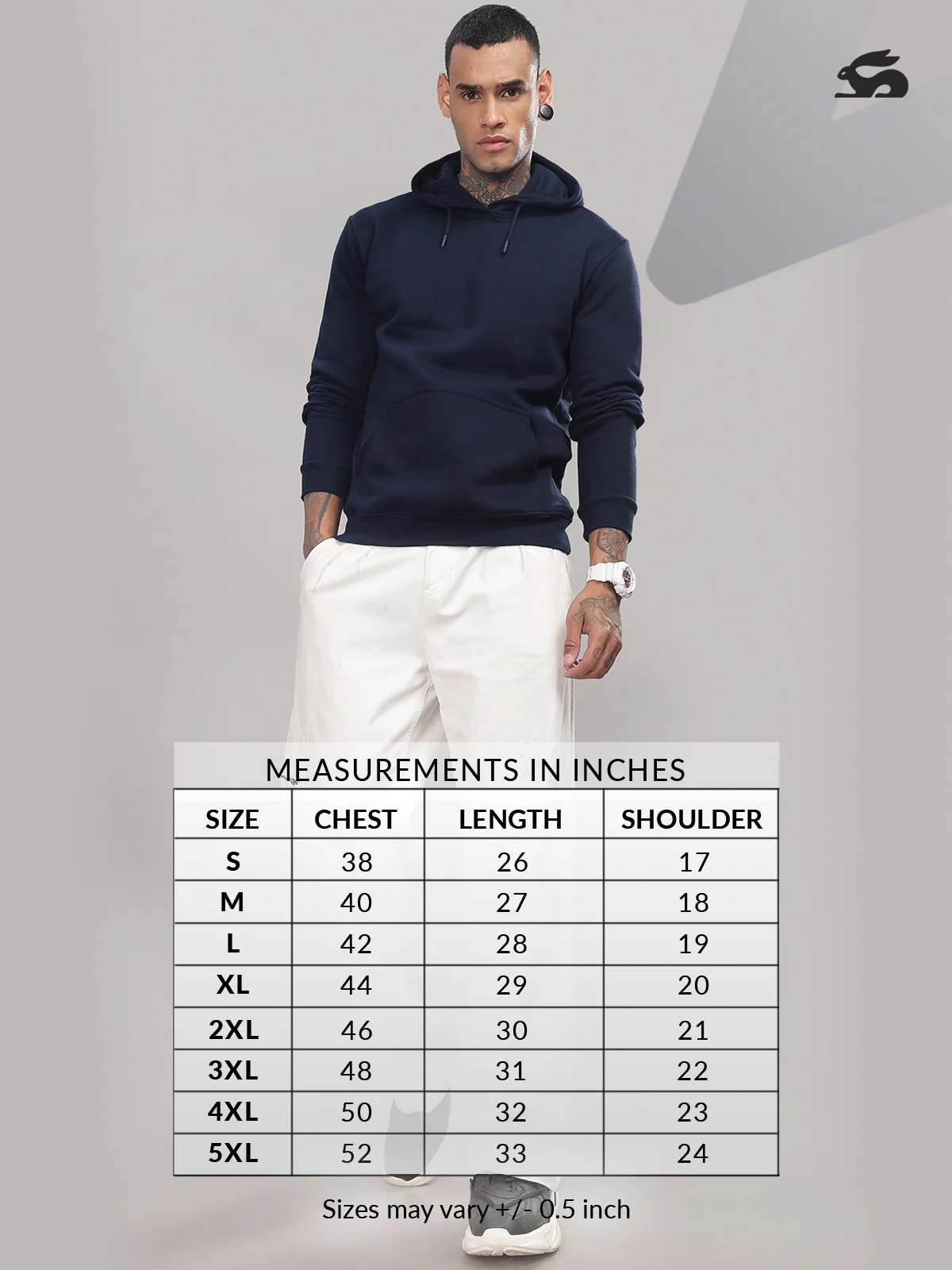 Men Navy Cotton Fleece Printed Hoodie - Image 6
