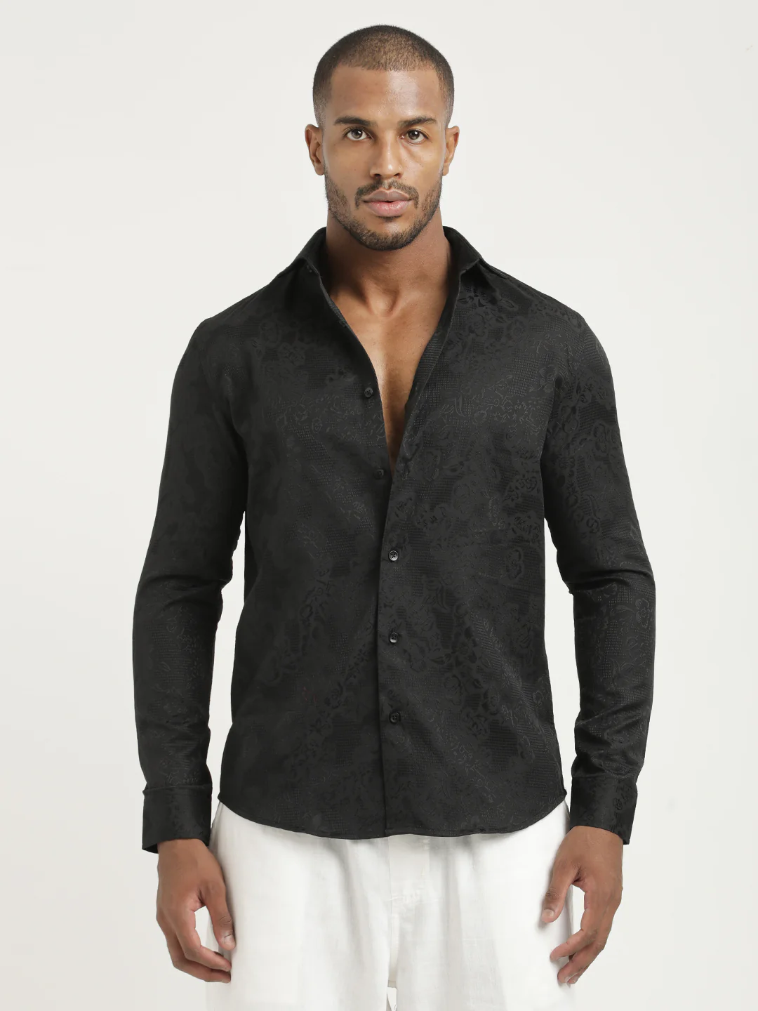 Men Nylon Self-Design Shirt