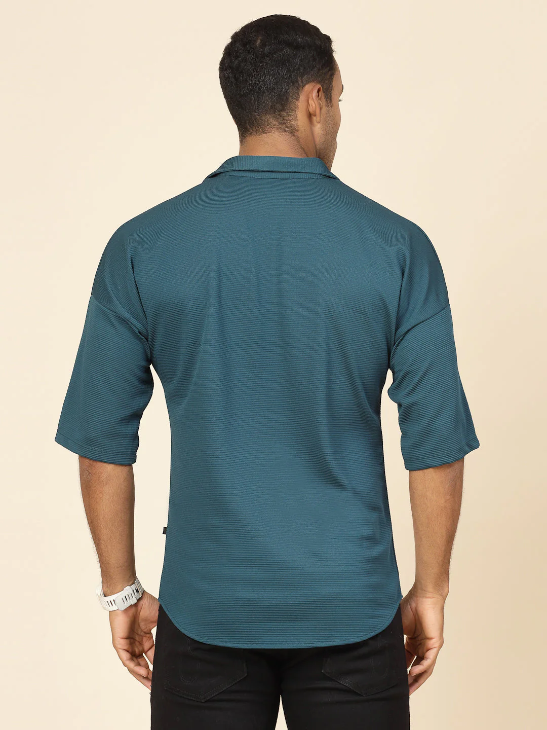 Men Oversized Utility Polyester Shirt - Image 2