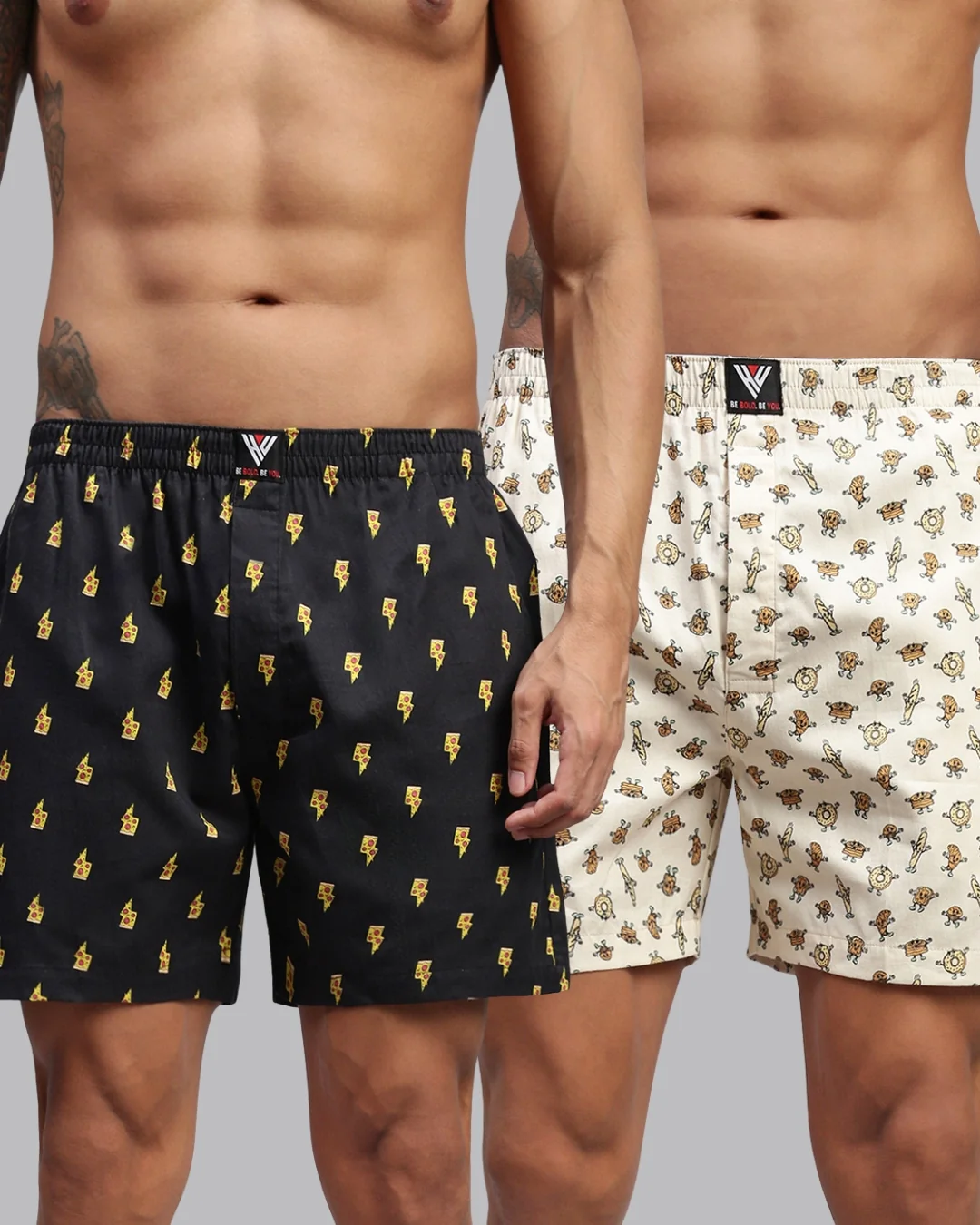 Men Pack of 2 Printed Cotton Boxer Shorts