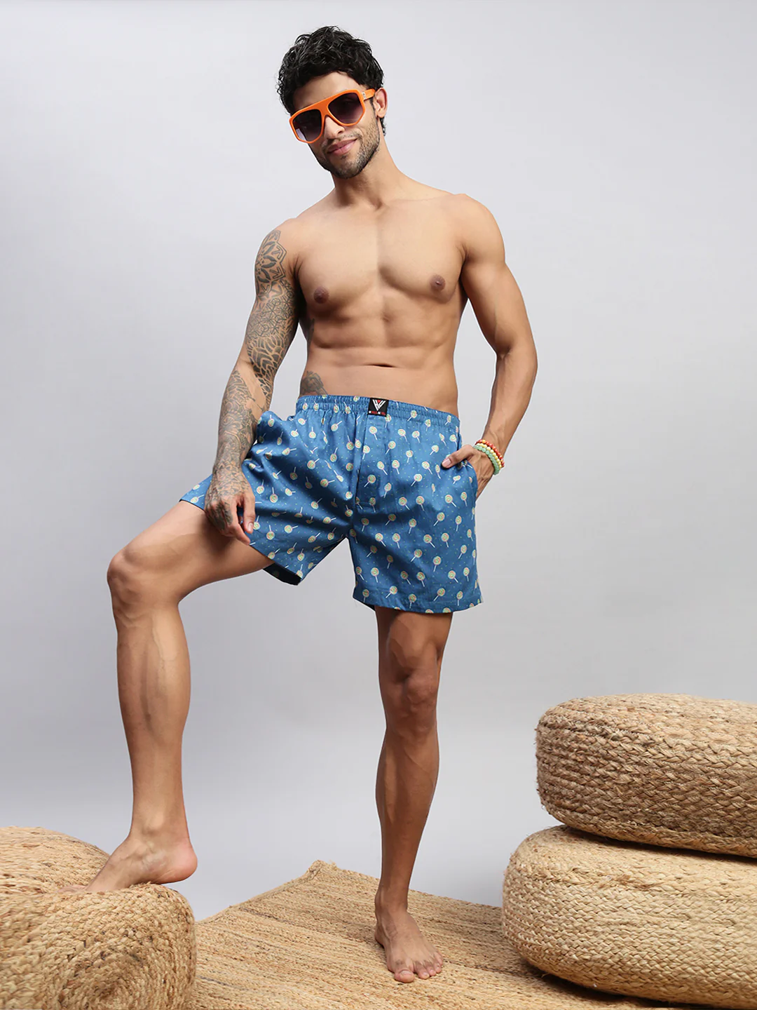 Men Pack of 2 Printed Cotton Boxer Shorts - Image 2