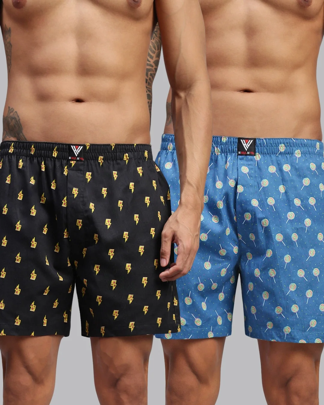 Men Pack of 2 Printed Cotton Boxer Shorts - Image 9