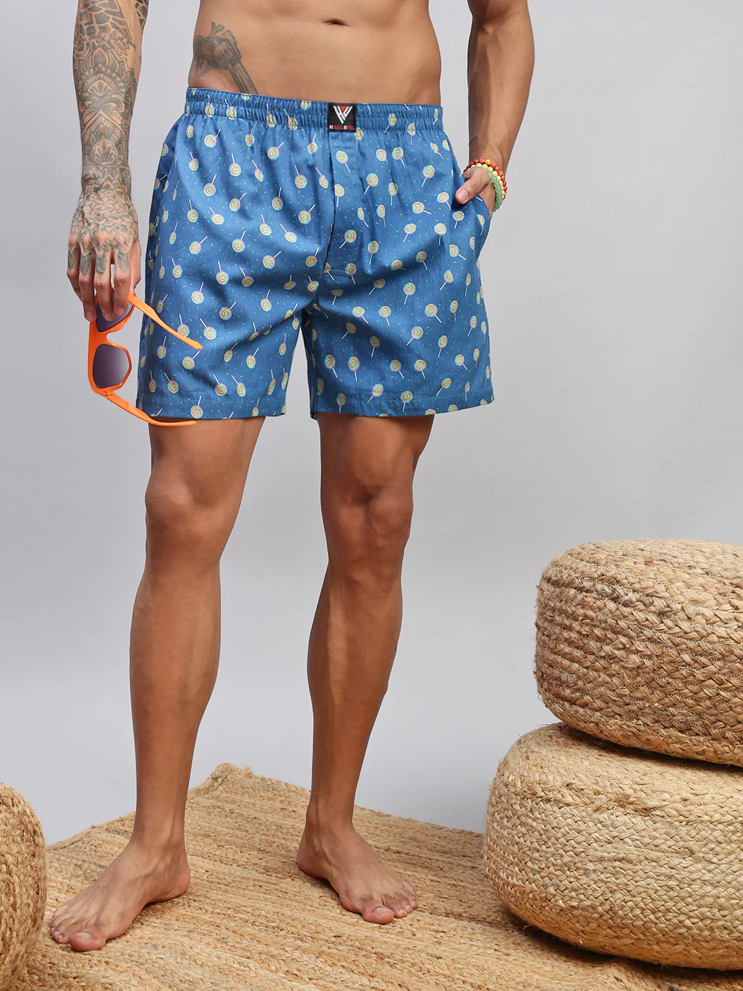Men Pack of 2 Printed Cotton Boxer Shorts - Image 4