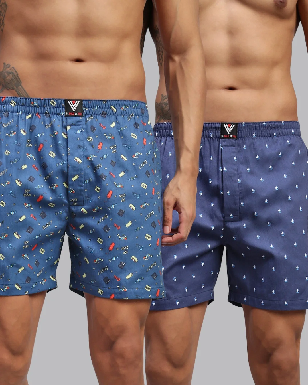 Men Pack of 2 Printed Cotton Boxer Shorts - Image 14