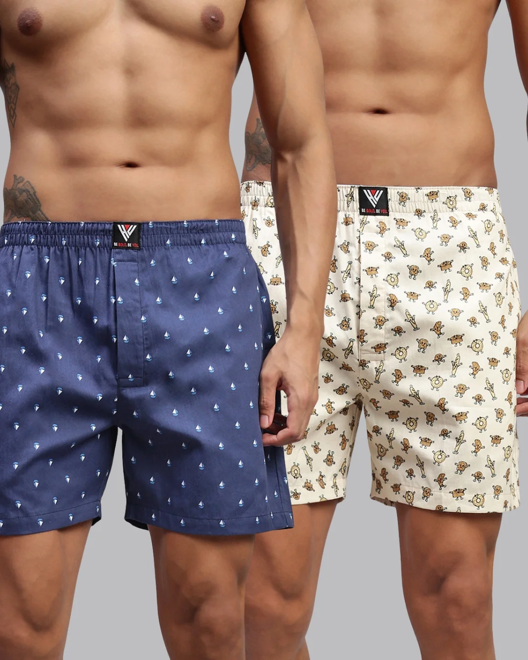 Men Pack of 2 Printed Cotton Boxer Shorts - Image 17