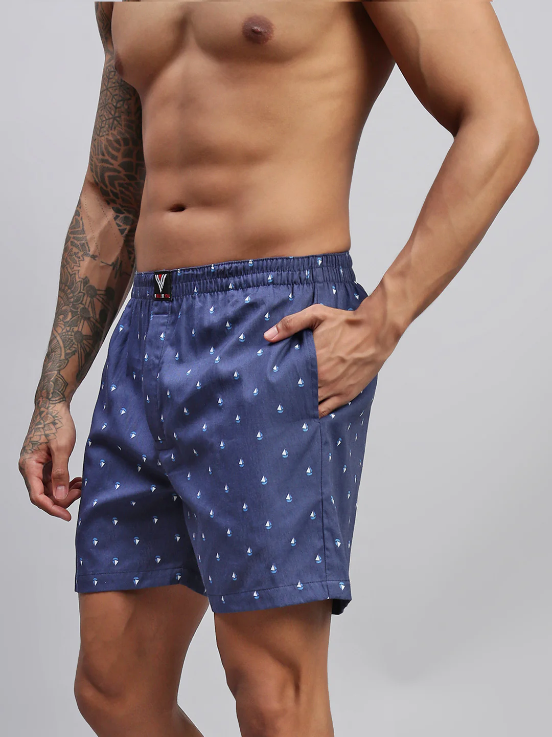 Men Pack of 2 Printed Cotton Boxer Shorts - Image 9