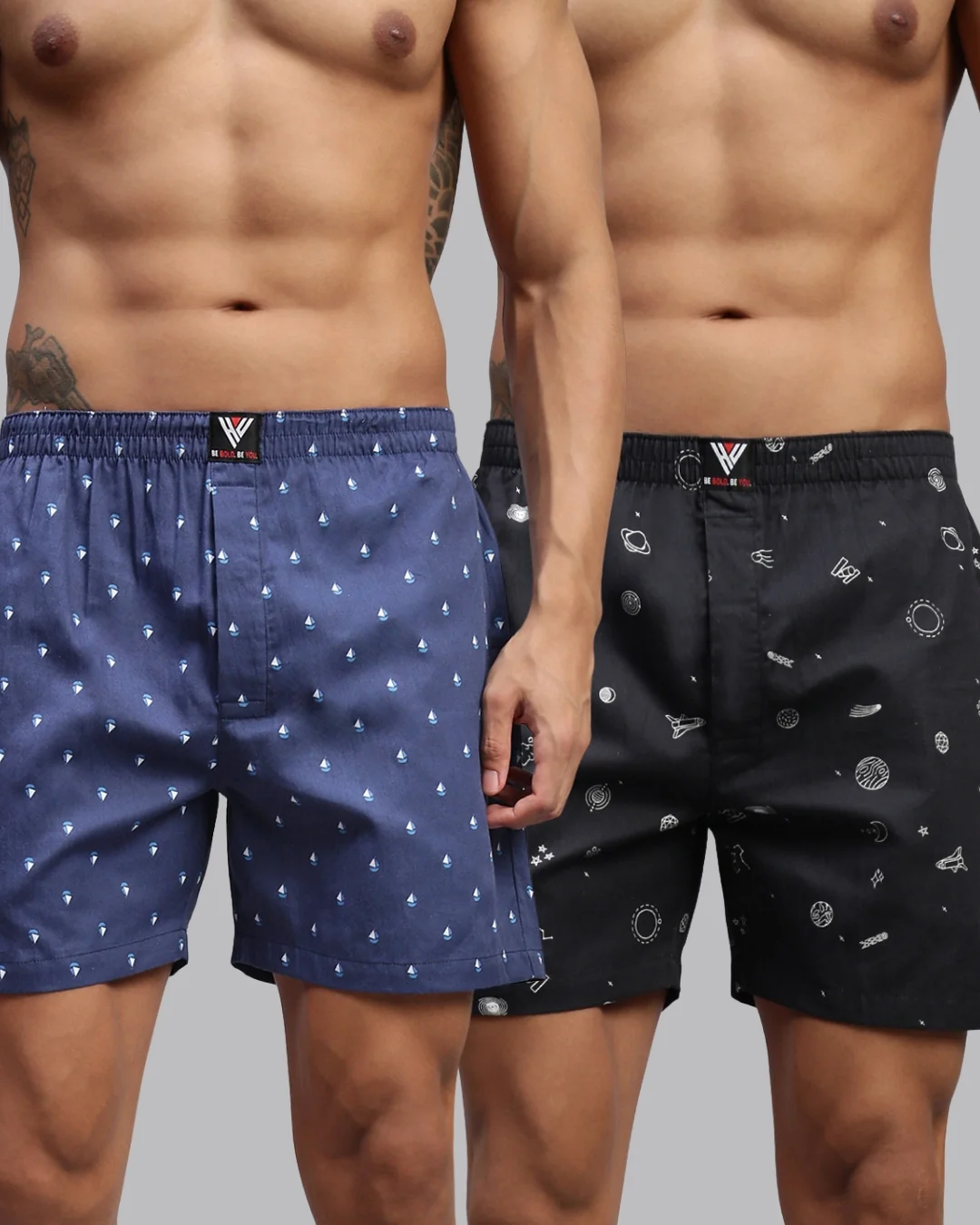 Men Pack of 2 Printed Cotton Boxer Shorts - Image 17