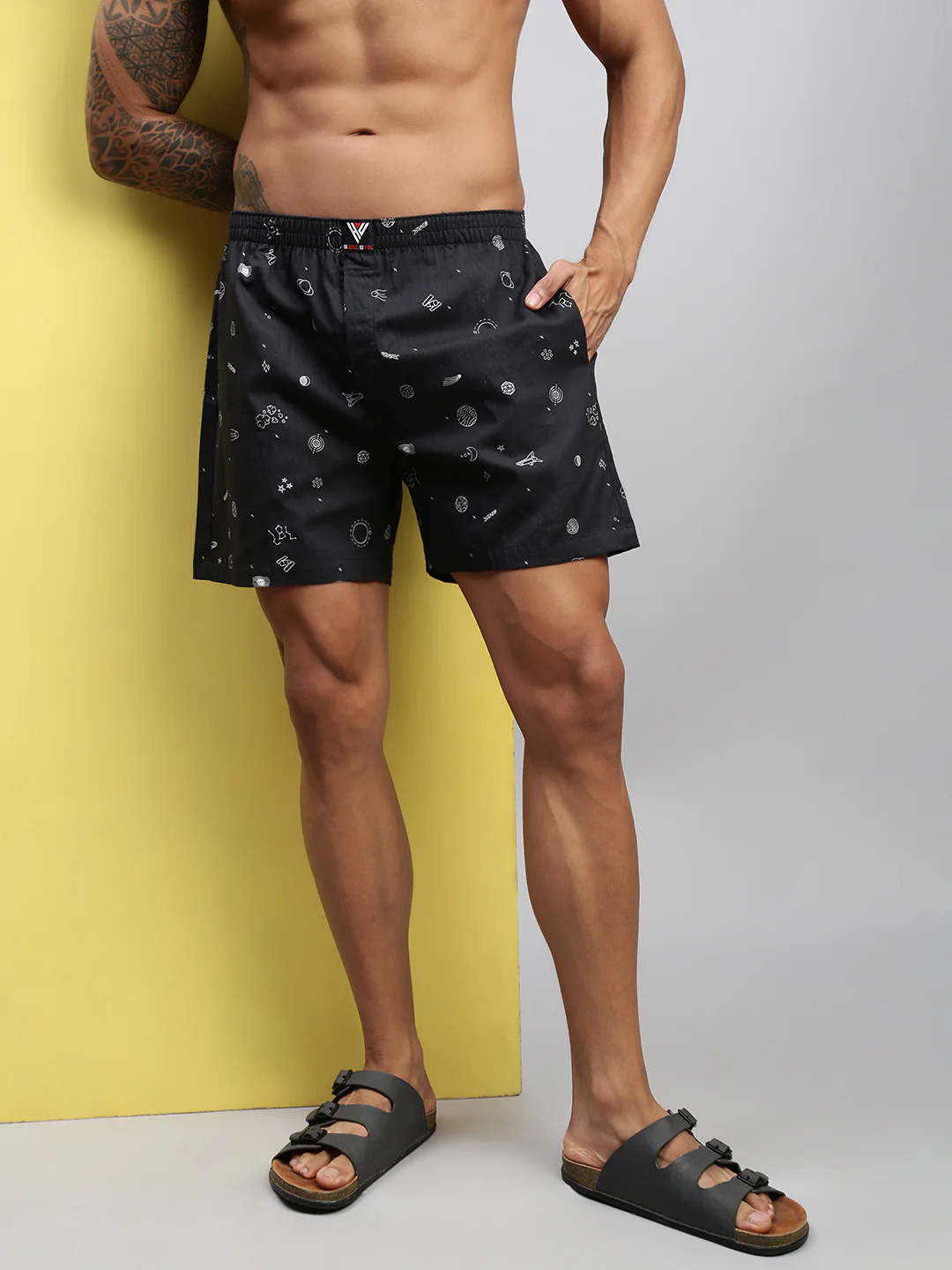 Men Pack of 2 Printed Cotton Boxer Shorts - Image 5